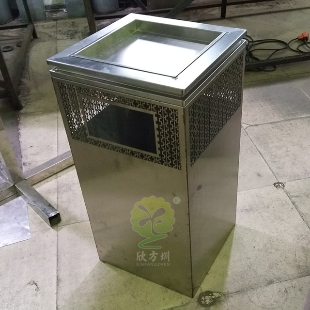 鏤空室內方形不銹鋼垃圾桶